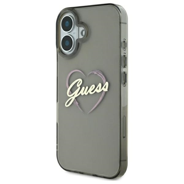 Guess iPhone 16 Case IML Heart, Black
