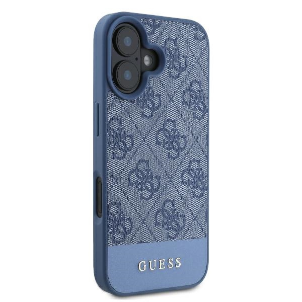 Чехол Guess 4G Bottom Stripe для Apple iPhone 16, синий