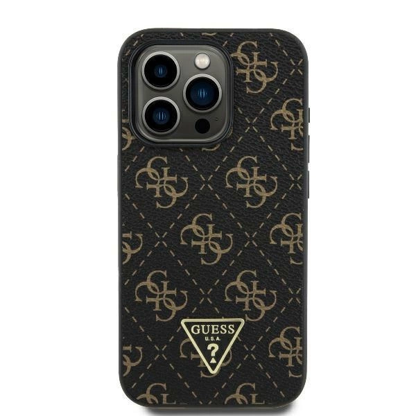 Guess Jauns 4G trīsstūra futrālis iPhone 16 Plus - Melns | New Triangle Case for Black