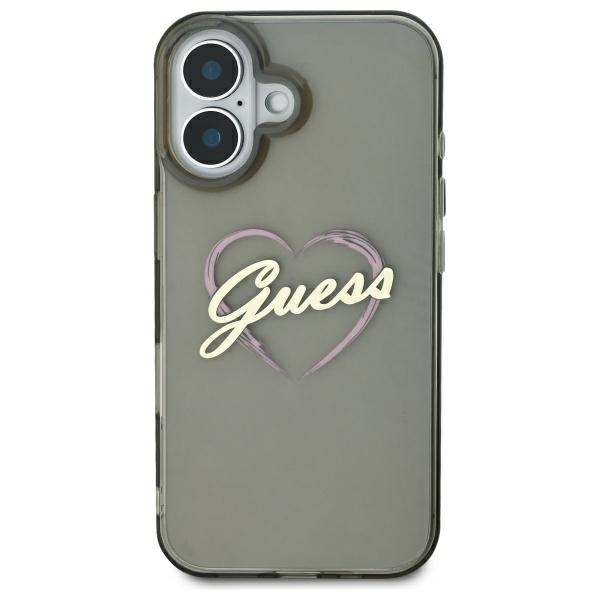 Guess iPhone 16 Plus Case IML Heart Case, Black