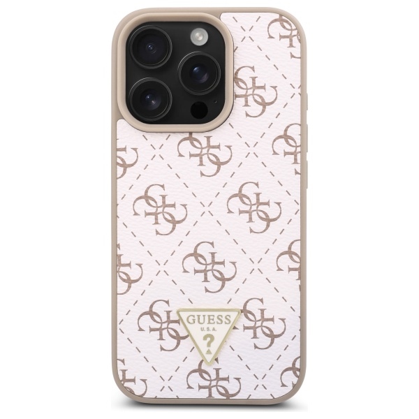 Чехол Guess New 4G Triangle для iPhone 16 Pro - Белый