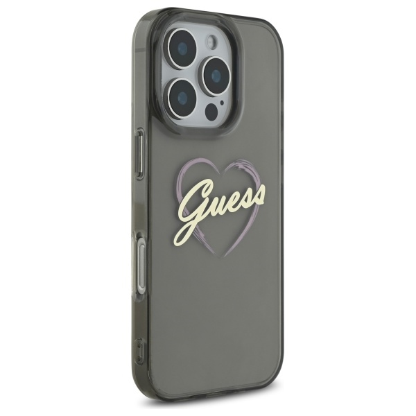 Guess iPhone 16 Pro Case IML Heart Case, Black