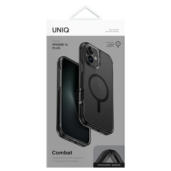 Uniq Combat iPhone 16 Plus 6.7" case Magclick Charging black/carbon black