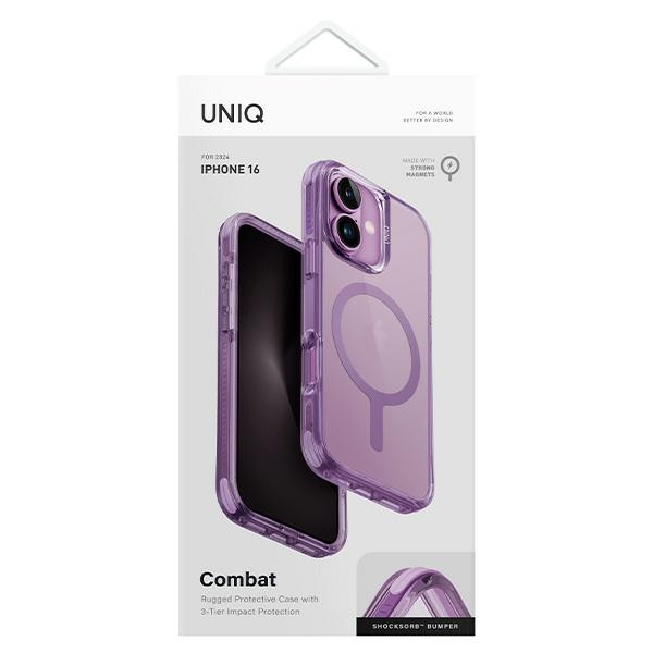 Uniq Combat iPhone 16 6,1" Magclick uzlādes futrālis rozā/pelēks rozā krāsā | 6.1" Charging case...