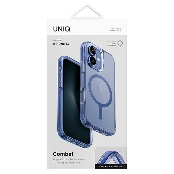 Uniq Combat iPhone 16 6.1" case Magclick Charging blue/pearl blue