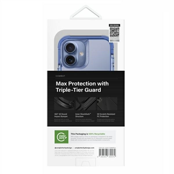 Uniq Combat iPhone 16 6.1" case Magclick Charging blue/pearl blue
