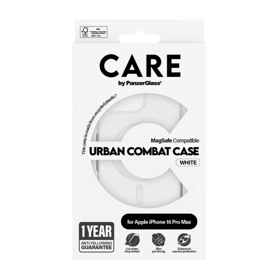 CARE by PanzerGlass Flagship Case for iPhone 16 Pro Max MagSafe, Transparent White
