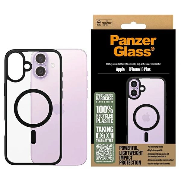 PanzerGlass HardCase iPhone 16 Plus 6,7" melns/ melns MagSafe 1303 | 6.7" black/black