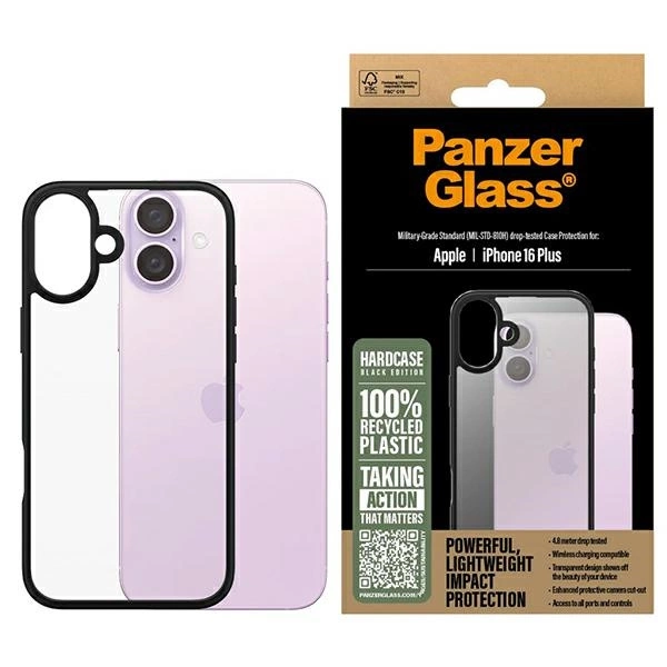 PanzerGlass HardCase iPhone 16 Plus 6,7" melns/ melns 1297 | 6.7" black/black