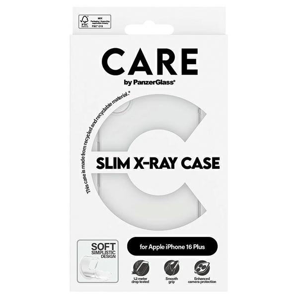CARE by PanzerGlass iPhone 16 Plus vāciņš X-Ray Soft Basic, caurspīdīgs