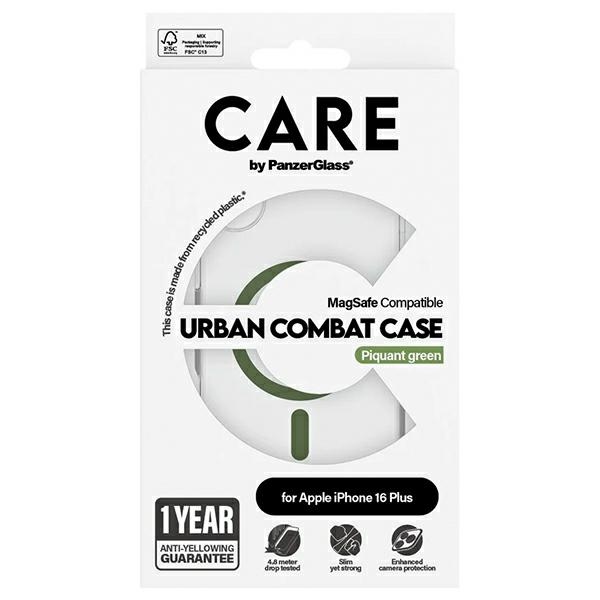 PanzerGlass iPhone 16 Plus Case CARE Flagship MagSafe, Green