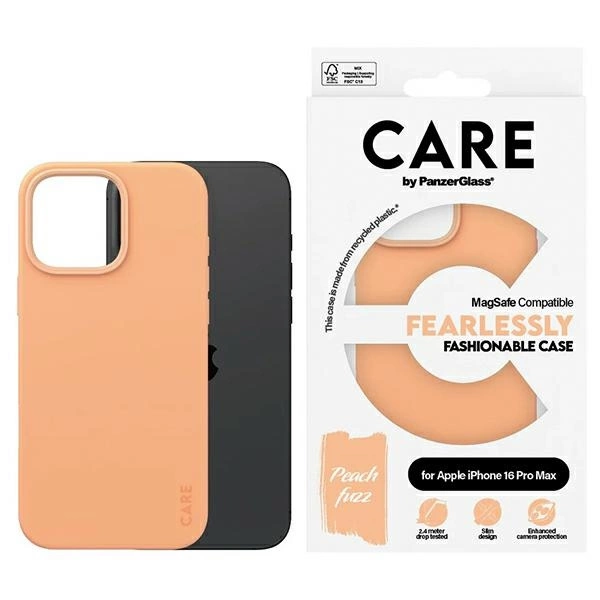 Apple iPhone 16 Pro Max 6.9'' CARE by PanzerGlass Fashion MagSafe Case Cover, Peach