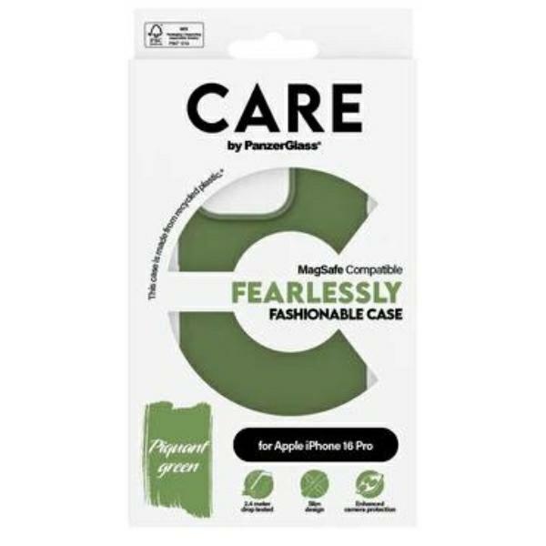 CARE by PanzerGlass iPhone 16 Pro Case Fashion Case, Green (MagSafe)