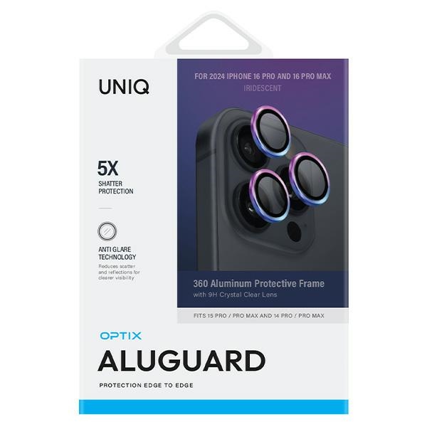 Uniq Optix Aluminum Camera Lens Protector for iPhone 16 Pro / 16 Pro Max, Iridescent