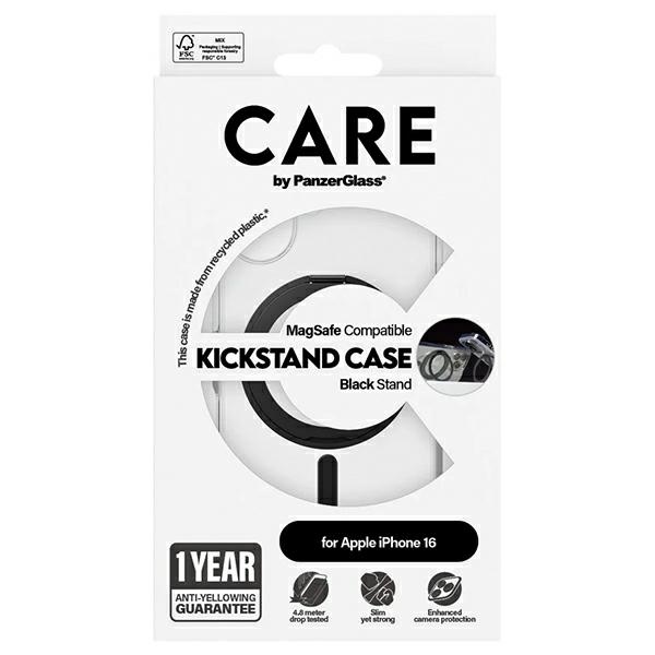 Чехол PanzerGlass для iPhone 16 CARE Feature Kickstand MagSafe, черный