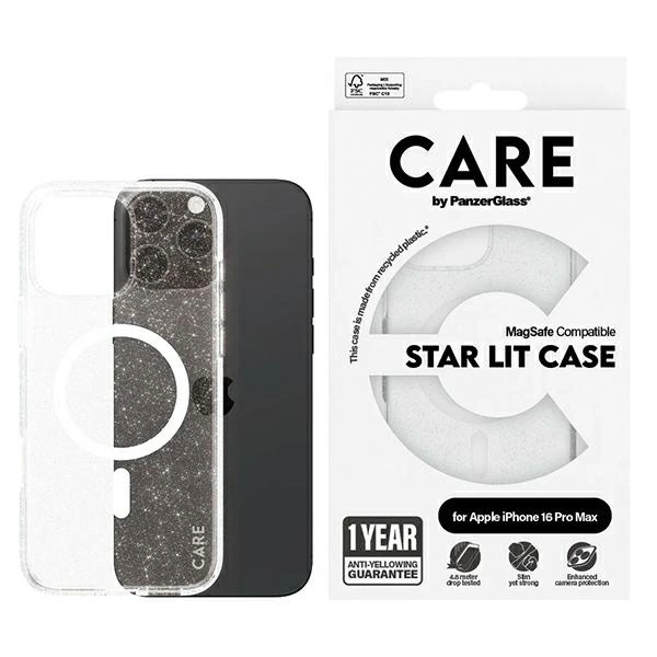 Apple iPhone 16 Pro Max 6.9'' CARE by PanzerGlass Flagship Star Lit MagSafe Case Cover, White