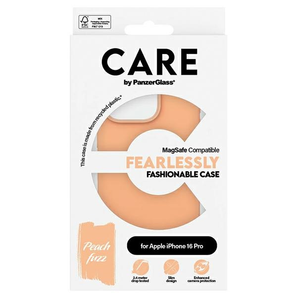 CARE by PanzerGlass iPhone 16 Pro Case Fashion Case Peachy MagSafe