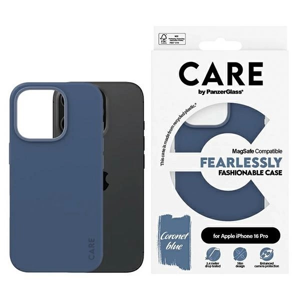 Apple iPhone 16 Pro 6.3'' CARE by PanzerGlass Fashion MagSafe Case Cover, Blue