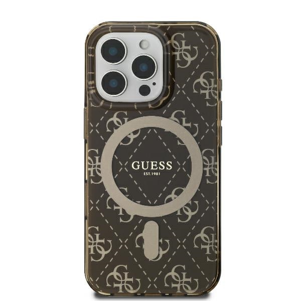 Guess iPhone 16 Pro Max Case IML 4G Background MagSafe, Brown