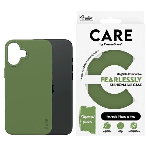 Apple iPhone 16 Plus 6.7'' CARE by PanzerGlass Fashion MagSafe Case Cover, Green