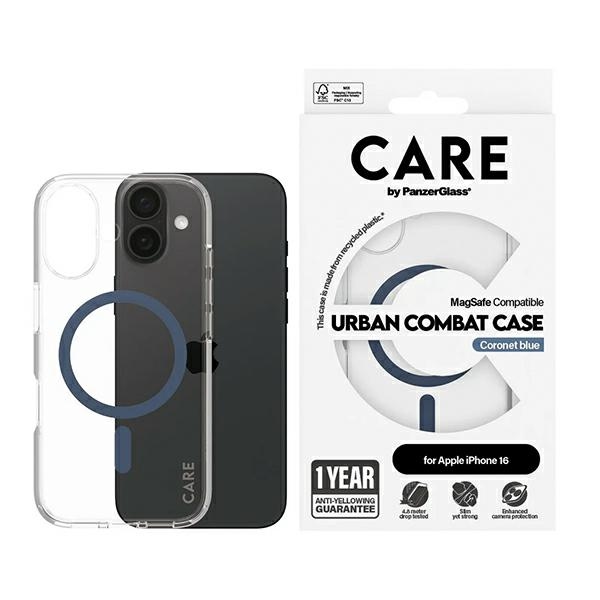CARE by PanzerGlass iPhone 16 vāciņš Flagship Case ar MagSafe, zils