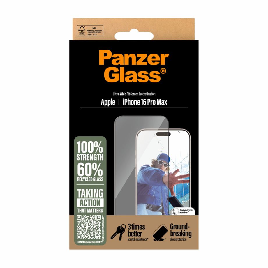 PanzerGlass iPhone 16 Pro Max Screen Protector Ultra-Wide Fit