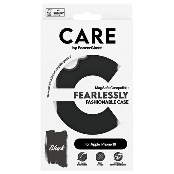 Чехол CARE by PanzerGlass для iPhone 16 Fashion Case, черный (MagSafe)