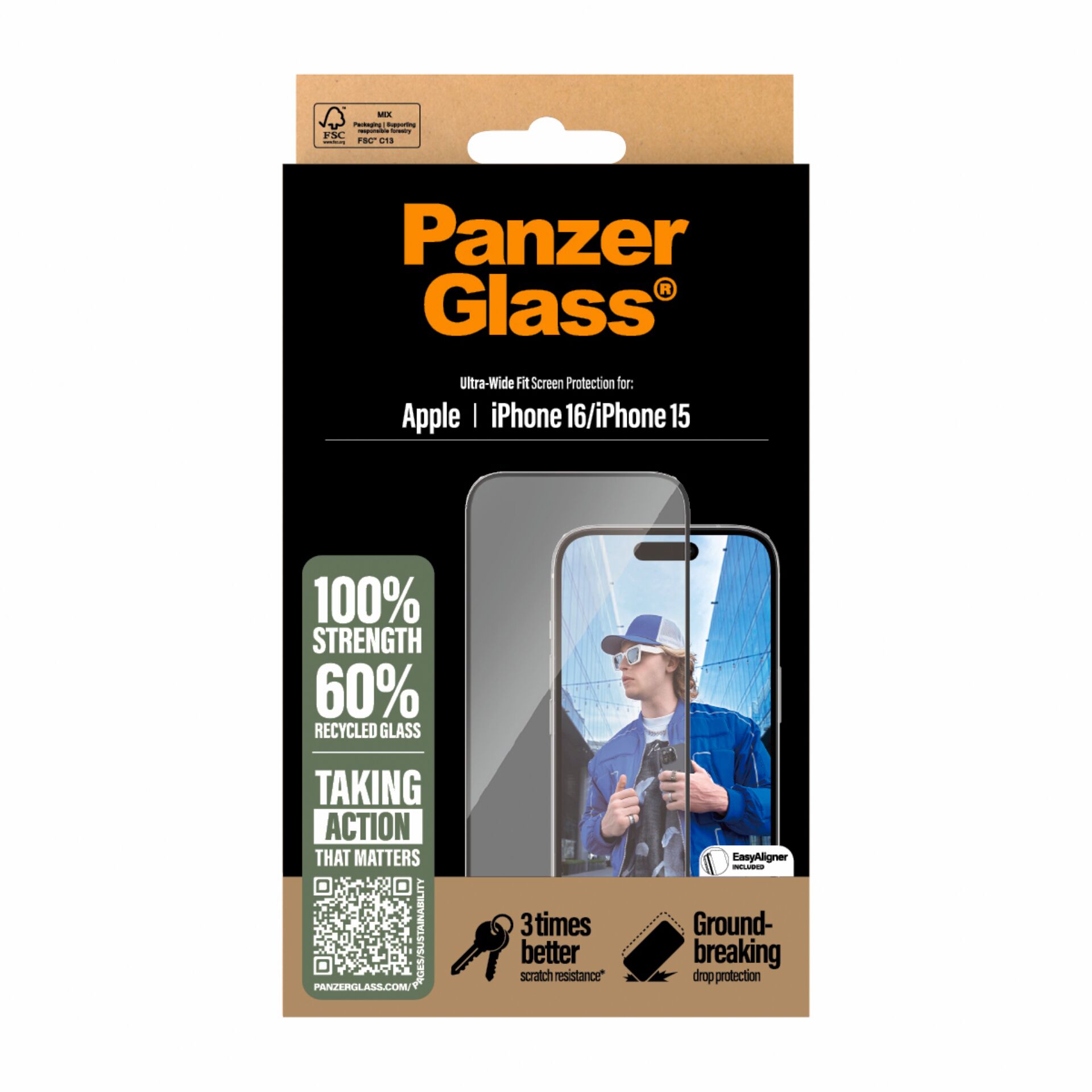 PanzerGlass Screen Protector for iPhone 15 / 16
