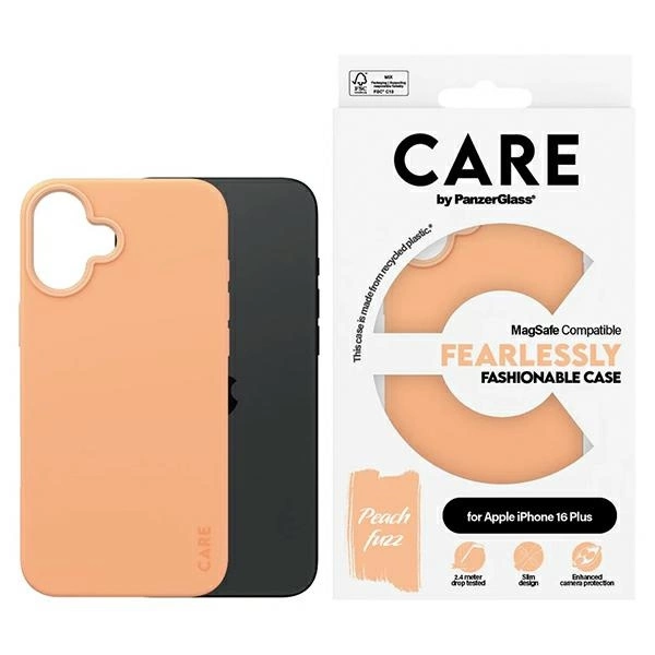 Apple iPhone 16 Plus 6.7'' CARE by PanzerGlass Fashion MagSafe Case Cover, Peach