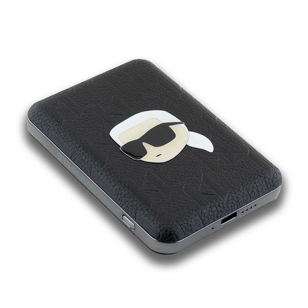 Karl Lagerfeld 5000mAh MagSafe Wireless Power Bank Karl Head Pin, Black