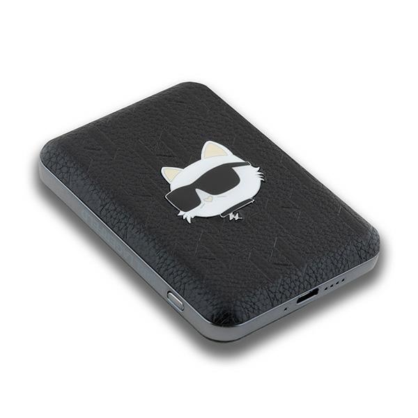 Karl Lagerfeld 5000mAh MagSafe Wireless Power Bank Choupette Head Pin, Black