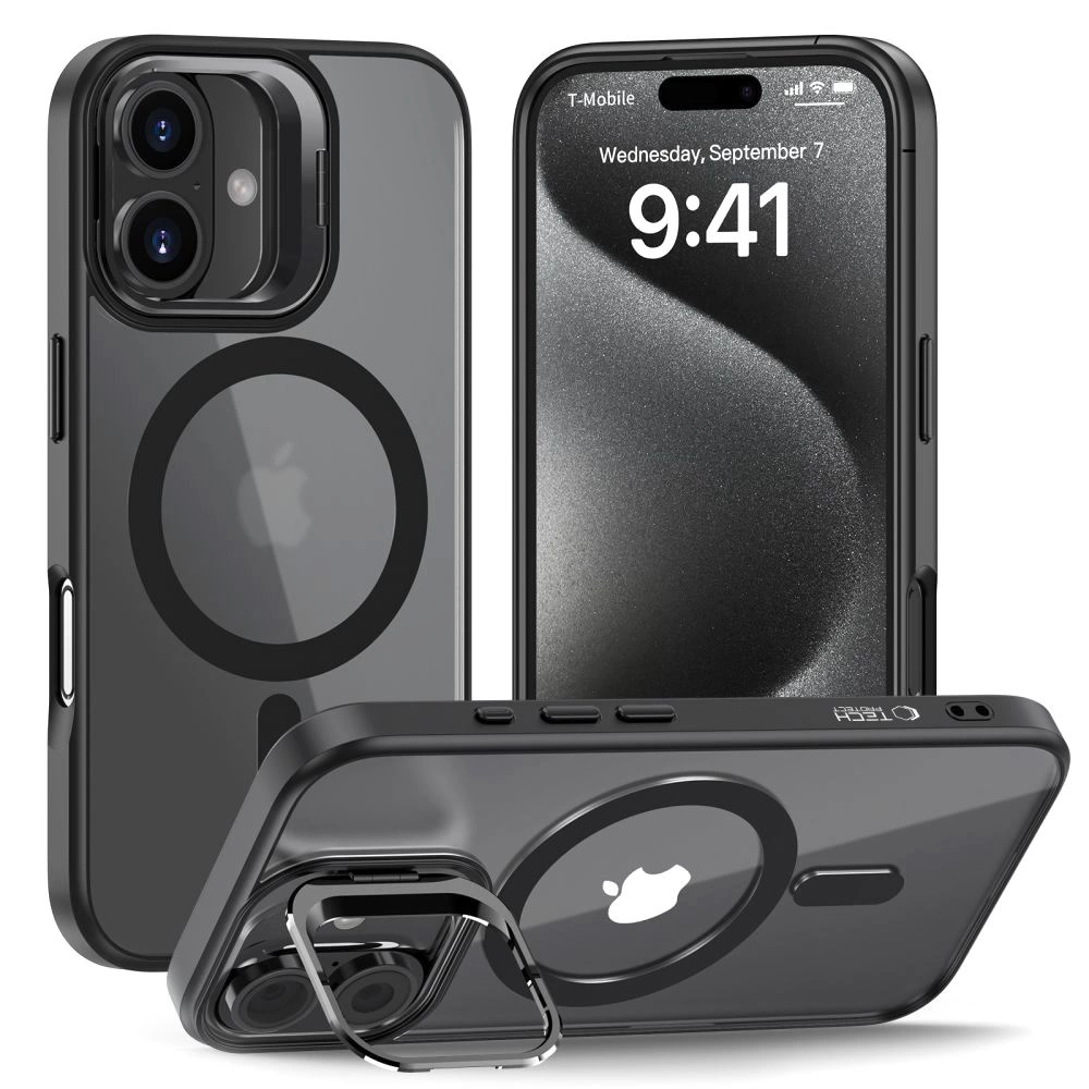 Apple iPhone 16 6.1'' Tech-Protect MagStand MagSafe Case Cover, Semi-Transparent