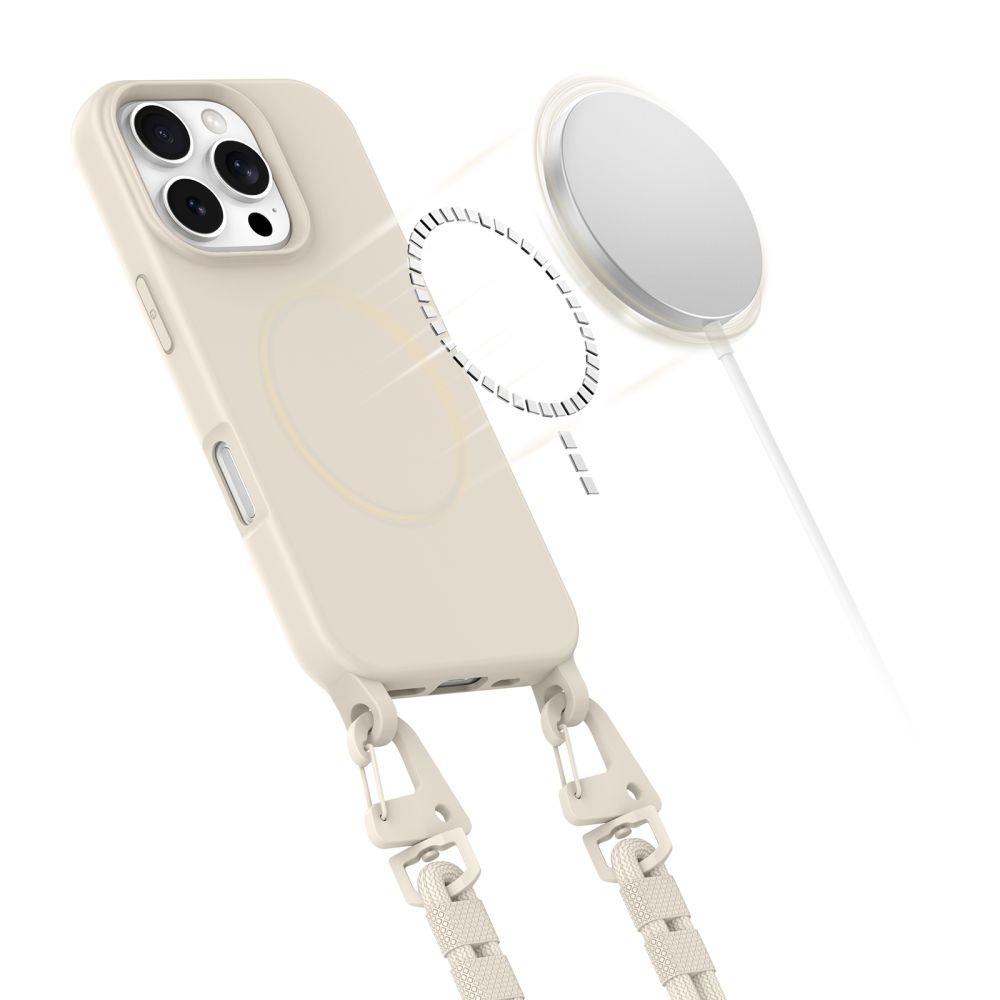 Tech-Protect iPhone 16 Pro Case MagNecklace MagSafe, Beige