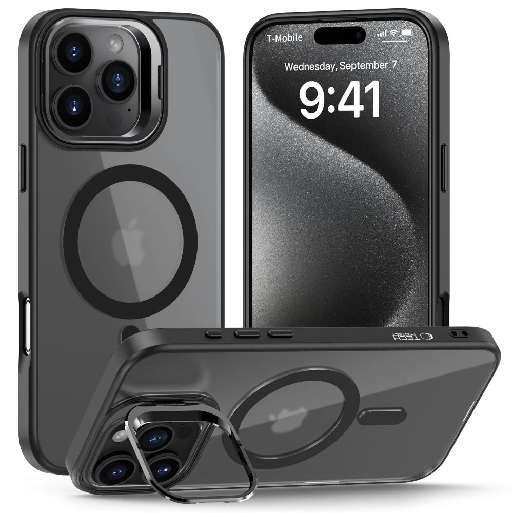 Apple iPhone 16 Pro 6.3'' Tech-Protect MagStand MagSafe Case Cover, Semi-Transparent
