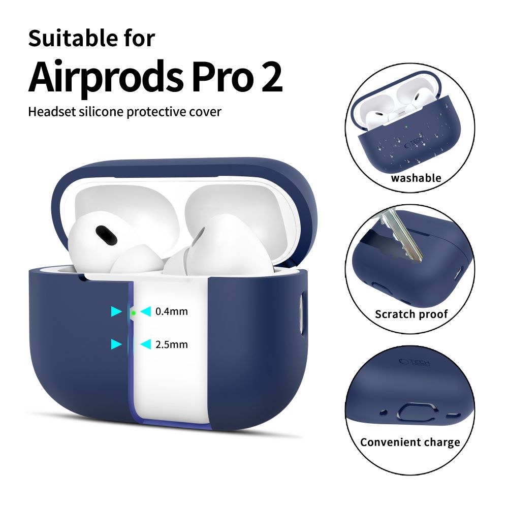 Tech-Protect Silicone Case for Apple AirPods Pro 1 / 2 - Blue