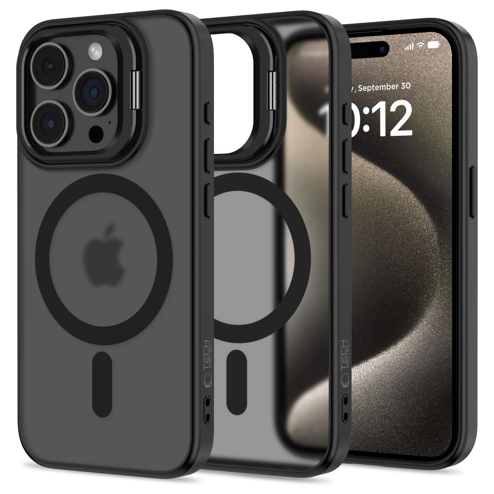 Apple iPhone 15 Pro 6.1\'\' Tech-Protect MagStand MagSafe Case Cover, Black
