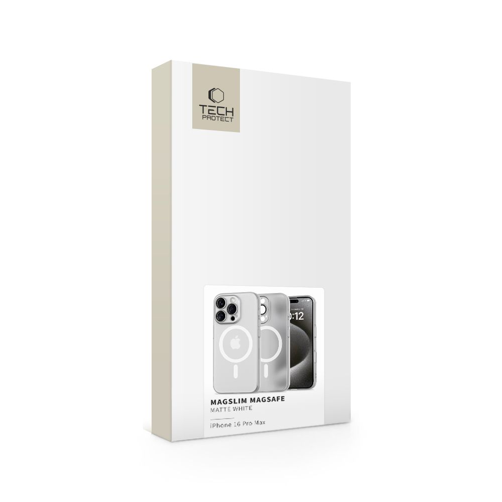 Tech-Protect MagSlim MagSafe vāciņš iPhone 16 Pro Max, balts