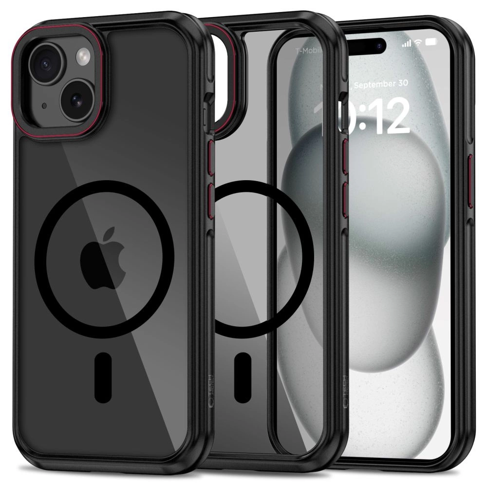 Apple iPhone 15 6.1'' Tech-Protect MagHybrid MagSafe Case Cover, Black | Telefona Vāciņš Maciņš Apvalks Bamperis