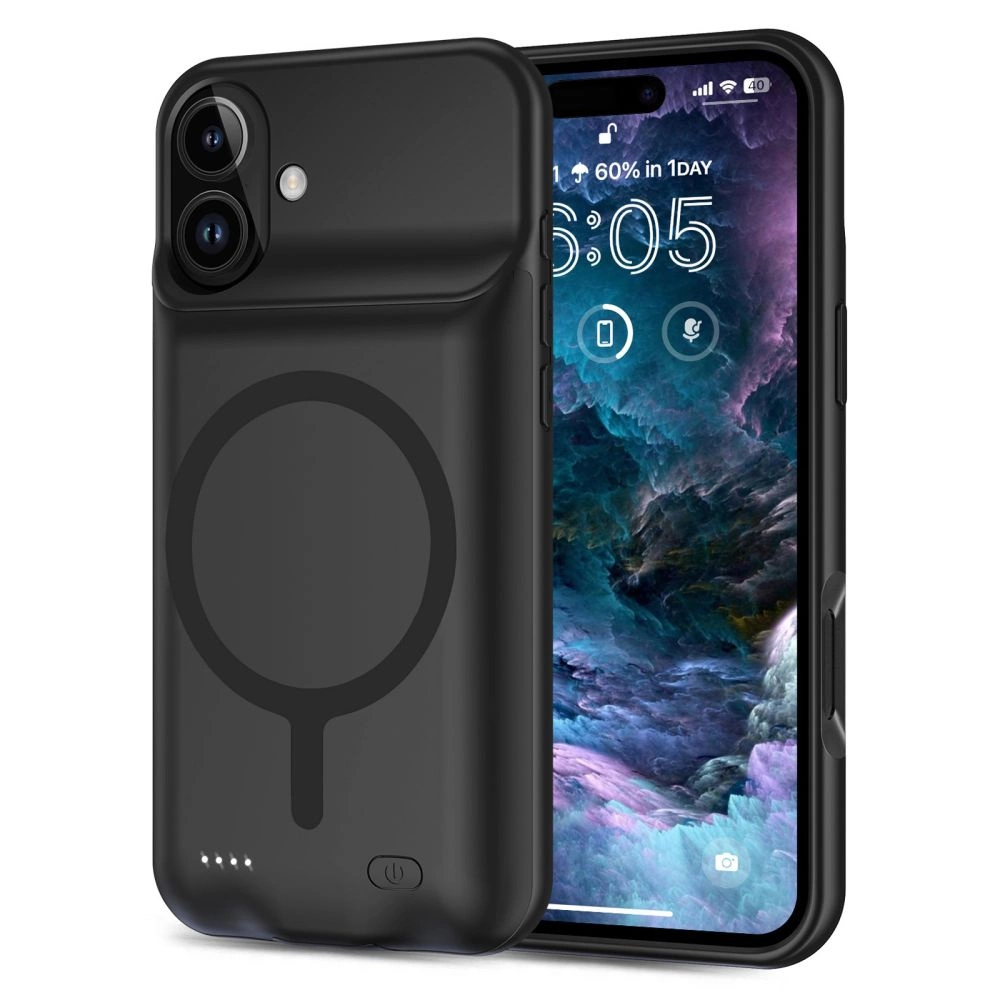 Apple iPhone 16 6.1'' Tech-Protect PowerCase MagSafe with 7000mAh Powerbank Case Cover, Black