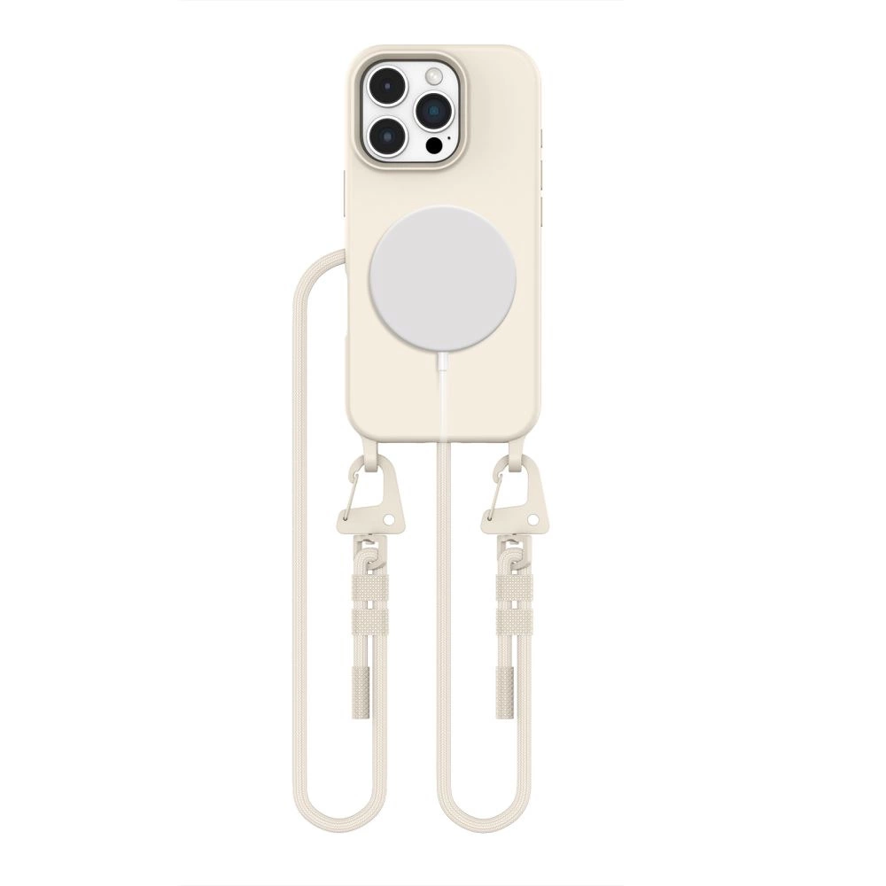 Apple iPhone 16 Pro Max 6.9'' Tech-Protect MagNecklace MagSafe Case Cover with Lanyard, Beige