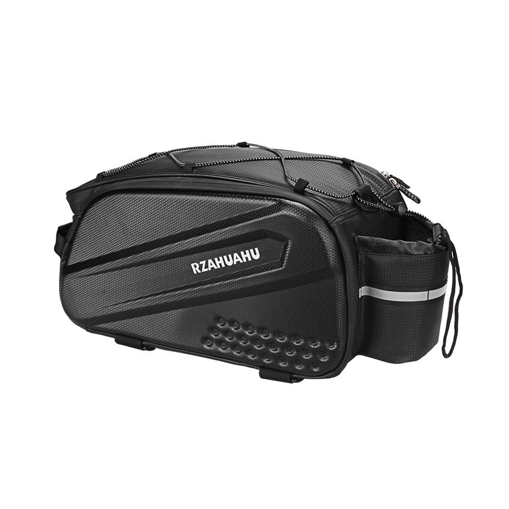 WYA36Y7S Velosipēda bagāžnieka soma ar garu siksnu un paplašināmām sānu kabatām - melna | Bike Pannier Bag with...