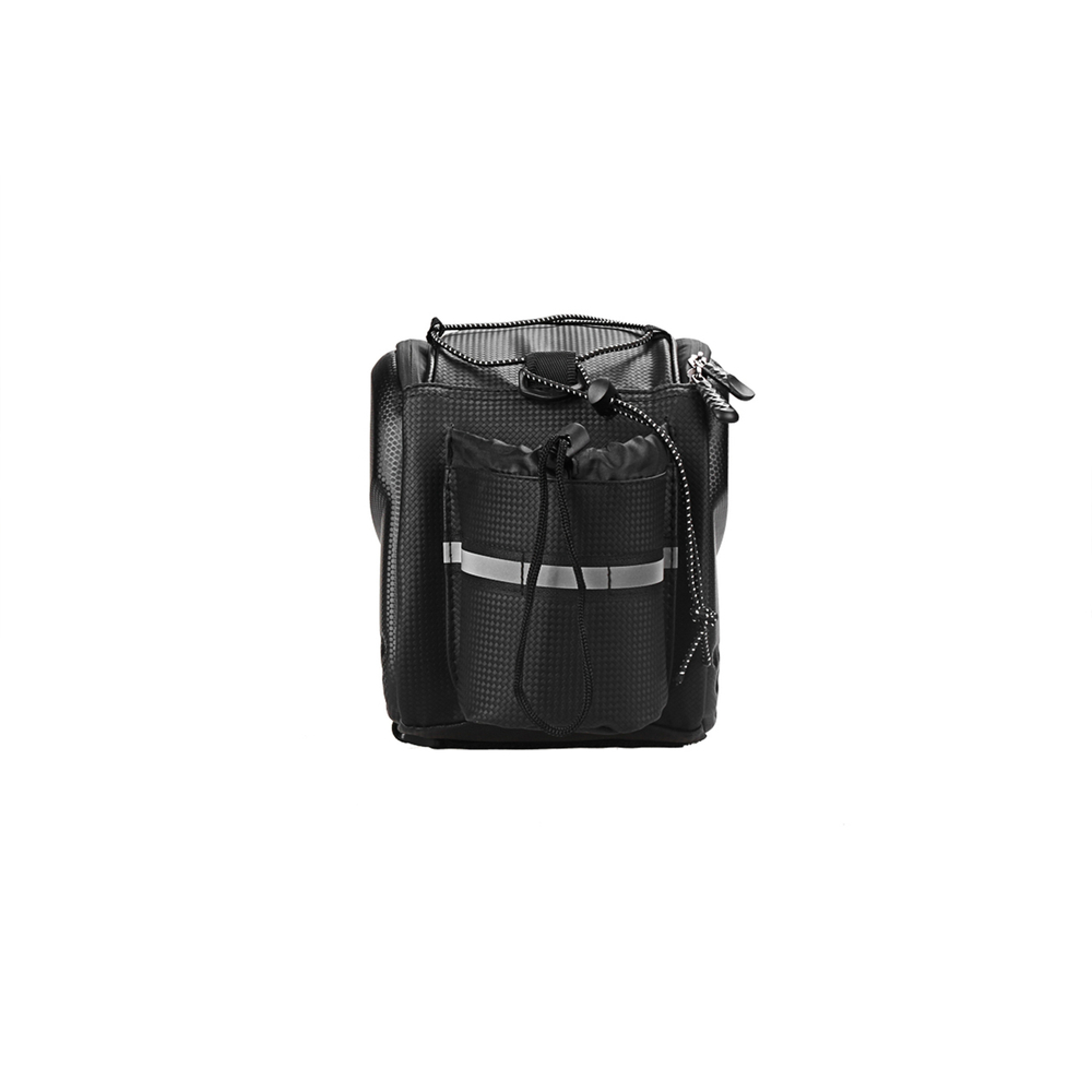 WYA36Y7S Velosipēda bagāžnieka soma ar garu siksnu un paplašināmām sānu kabatām - melna | Bike Pannier Bag with...