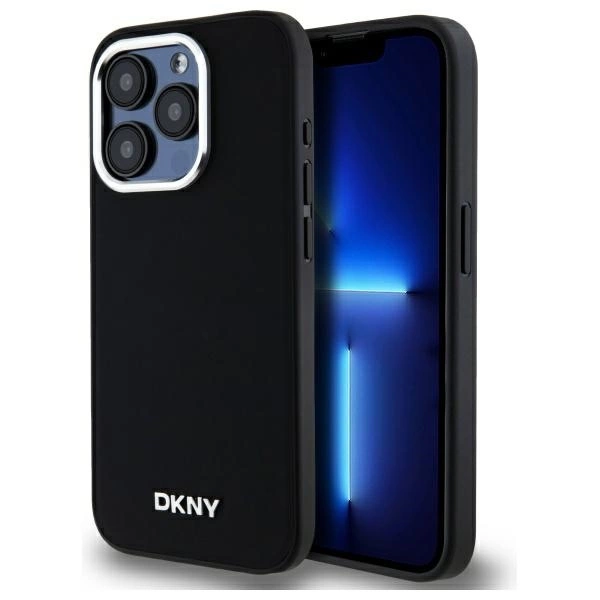 Apple iPhone 15 Pro 6.1'' DKNY Plain Logo MagSafe Case Cover, Black