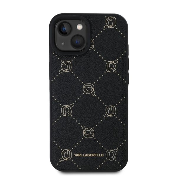 Karl Lagerfeld iPhone 15 Case MagSafe Karl Heads, Black