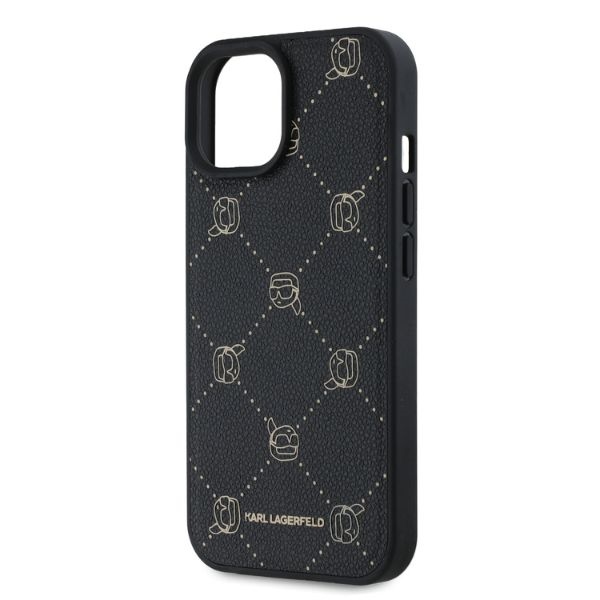 Karl Lagerfeld iPhone 15 Case MagSafe Karl Heads, Black