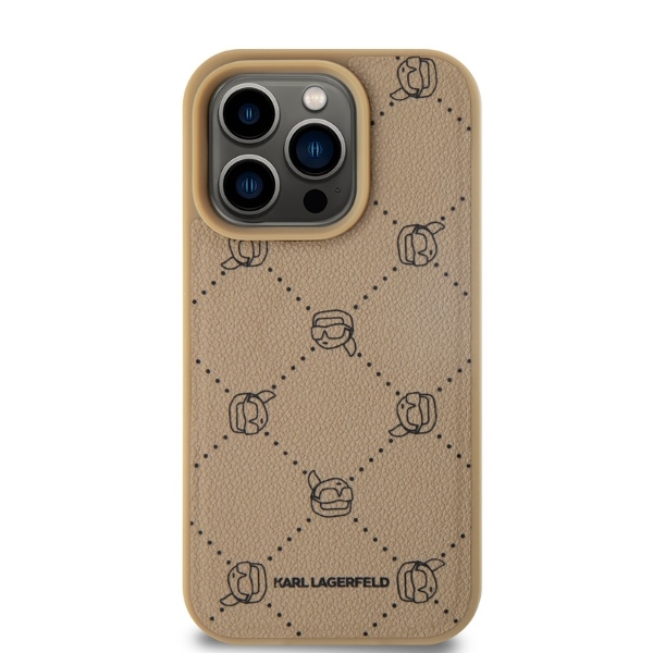 Karl Lagerfeld iPhone 15 Pro Max Case Magsafe Karl Heads, Beige