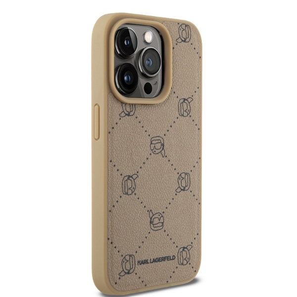 Karl Lagerfeld iPhone 15 Pro Max Case Magsafe Karl Heads, Beige