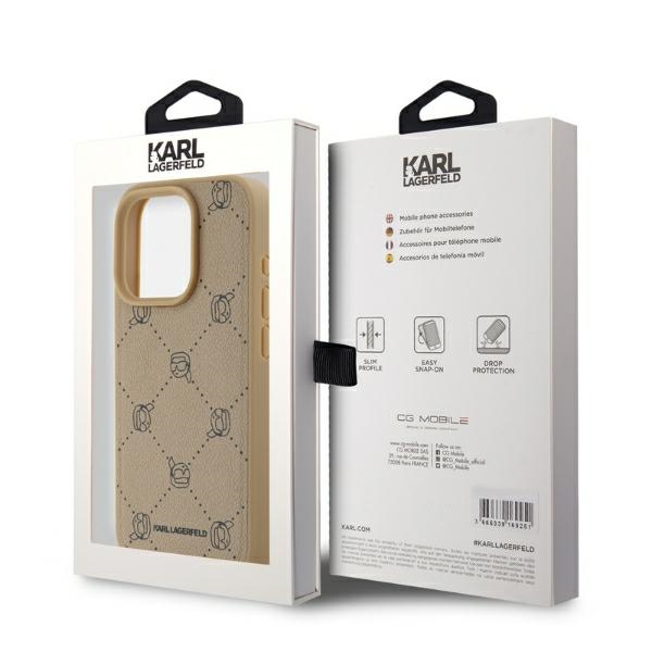 Karl Lagerfeld iPhone 15 Pro Max Case Magsafe Karl Heads, Beige