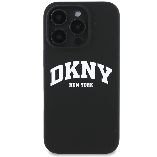 Dkny iPhone 16 Pro Case Silicone White Printed Logo MagSafe, Black