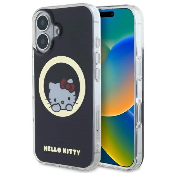 Apple iPhone 16 6.1'' Hello Kitty IML Sweet Kitty Magsafe Cover Case, Black